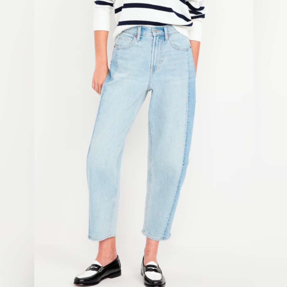 Old Navy Women's High Waisted Barrel Ankle Jeans- Size 0